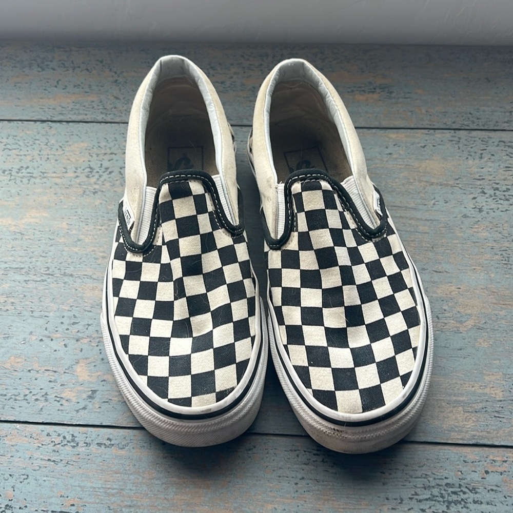Vans checkerboard slip ons